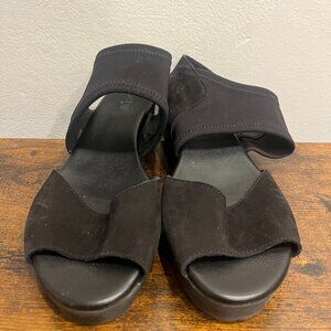 Arche LN Black Suede & Elastic Platform Sandals